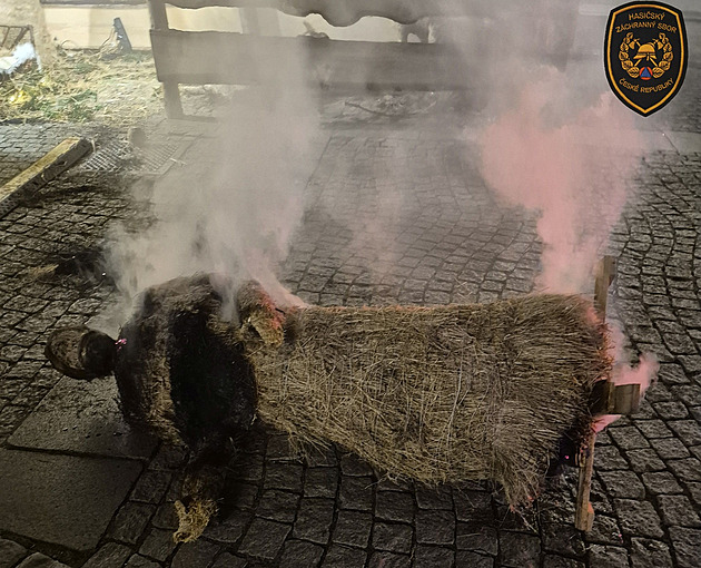 Požár betlému v Kroměříži způsobili tři podnapilí mladíci. Hrozí jim pokuta